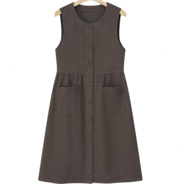 2024新款人字纹提花呢料简约气质轻奢时尚休闲百搭马甲连衣裙