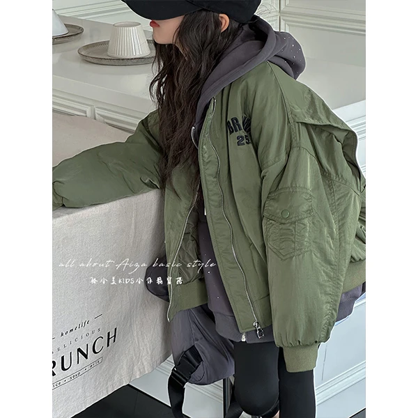 K25193韩国童装女童秋冬装棉衣外套儿童洋气棒球服夹棉加厚棉服袄