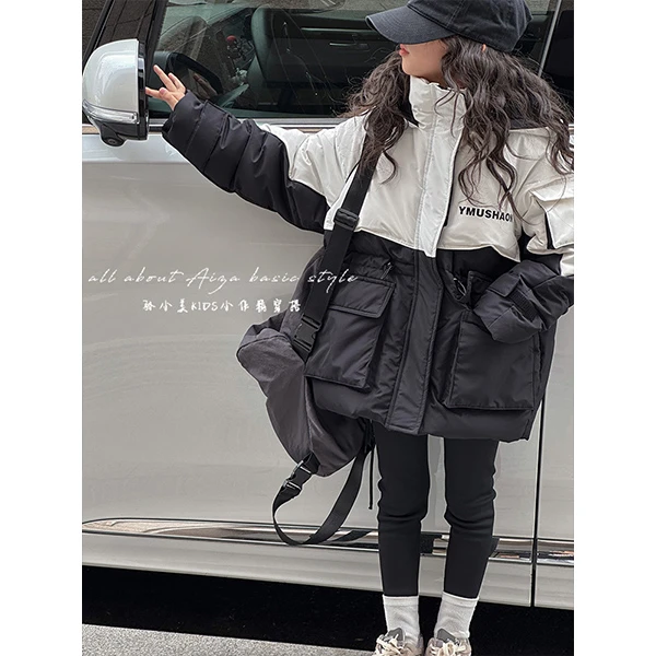 K25097韩国童装女童冬装防寒羽绒服儿童外套2025秋冬加厚冲锋衣潮
