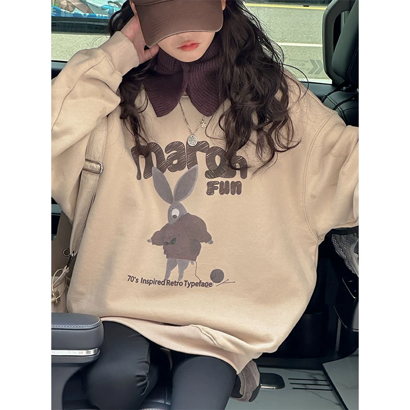 K27136孙小美女童卫衣秋冬款2025新款儿童上衣加绒加厚衣服潮