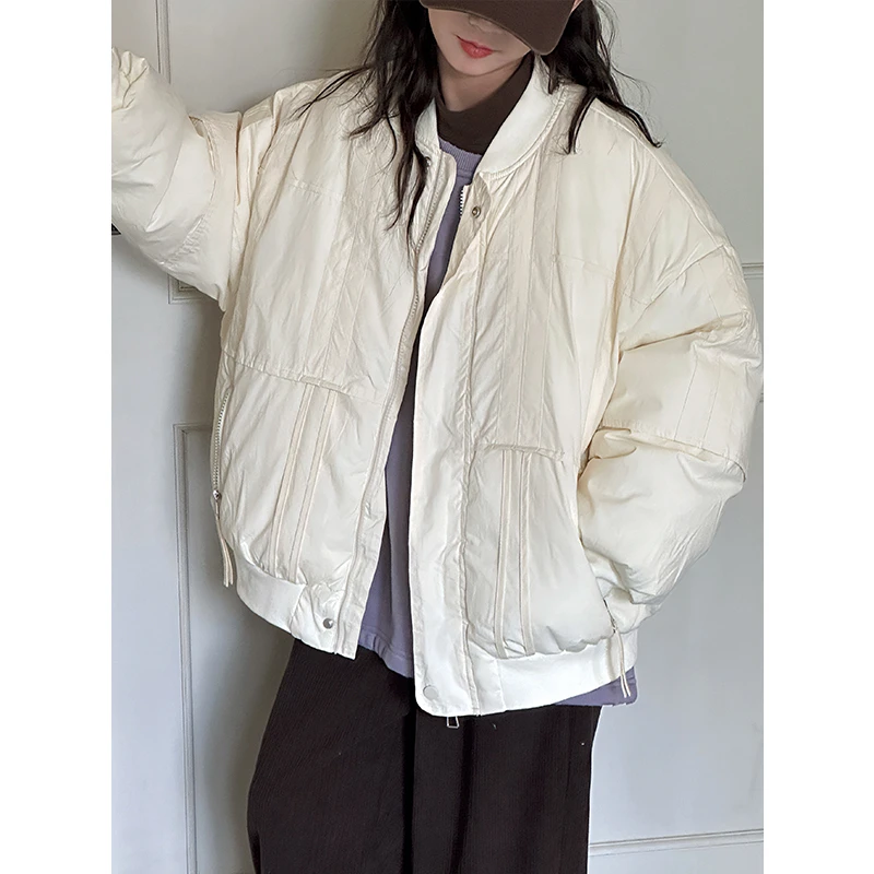 K27423孙小美KIDS女童棉服2024新款冬装儿童加厚外套棒球棉衣服潮