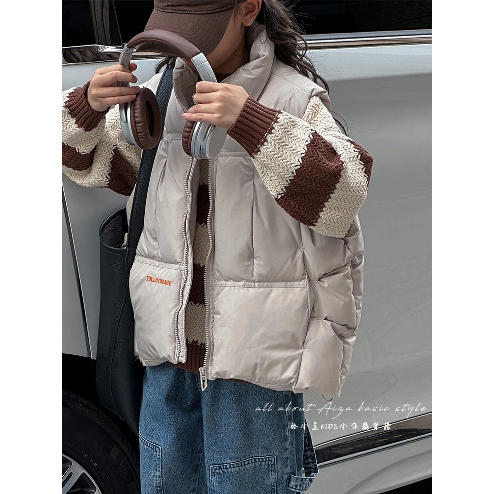 k24937韩国童装女童秋冬新款羽绒马甲儿童外穿冬季面包服坎肩保暖