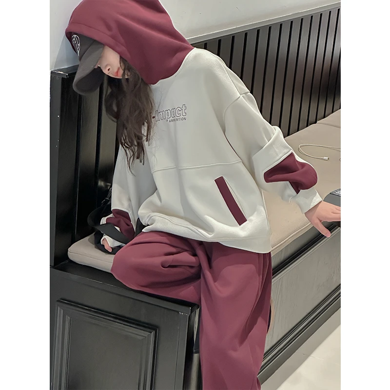 K27357孙小美女童加绒卫衣套装2025秋冬装新款加厚运动两件套