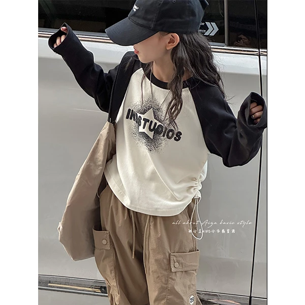 K24550韩国童装秋冬女童T恤长袖上衣儿童加绒加厚女孩打底衫潮款t