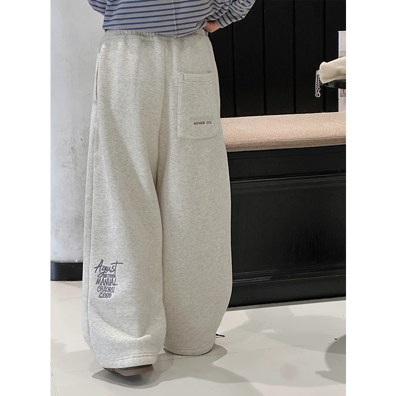 K27897女童休闲裤秋冬装2025新款儿童裤子加绒加厚宽松运动裤时髦