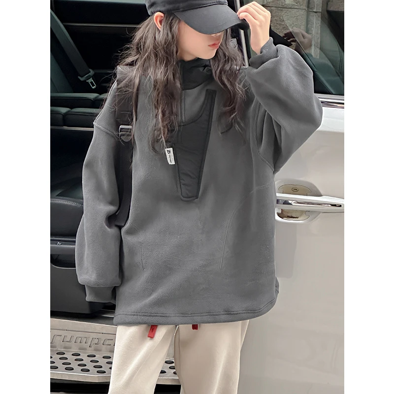 K27348孙小美KIDS双面绒女童外套冬装2024新款加绒加厚毛毛衣上衣