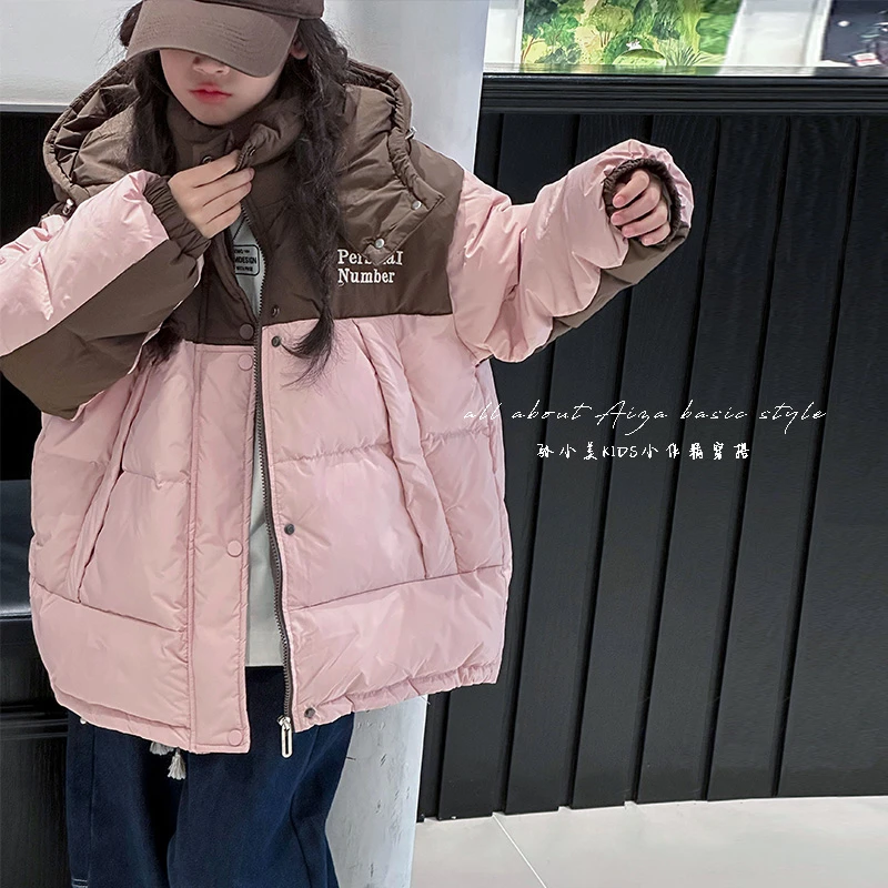 K25258童装女童羽绒服儿童上衣防寒2025秋冬新款女大童面包服外套