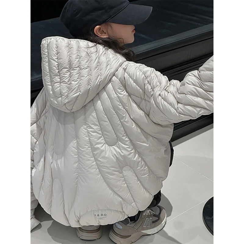 K25469女童连帽羽绒服防寒儿童外穿校服神器2025冬装新款保暖内胆