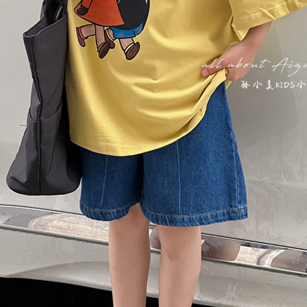 K23697女童牛仔短裤夏装儿童五分裤2025新款韩版时髦中裤大童夏季