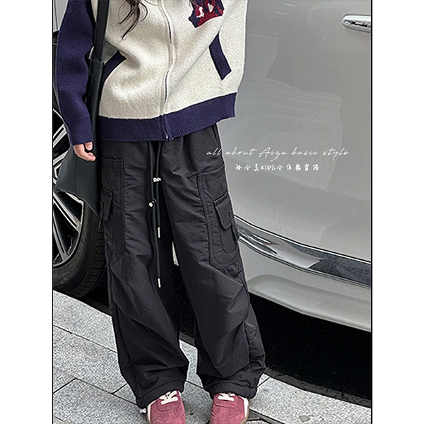 K24980韩国童装女童冬工装裤儿童加绒加厚裤子新款女孩秋冬休闲裤