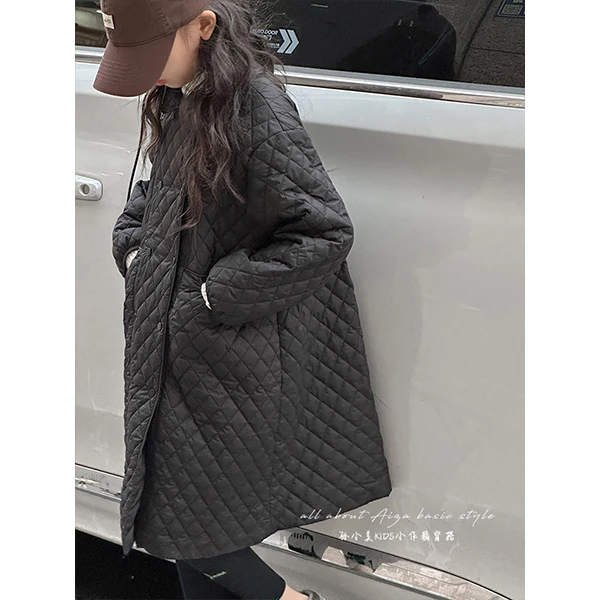 K25549女童冬季棉服儿童夹棉加厚外套2025秋冬新款中长款棉衣保暖