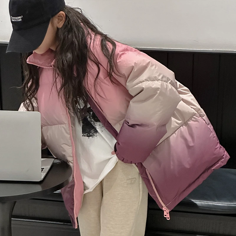 K25002童装渐变女童羽绒服防寒秋冬装2025新款高端童洋气加厚外套