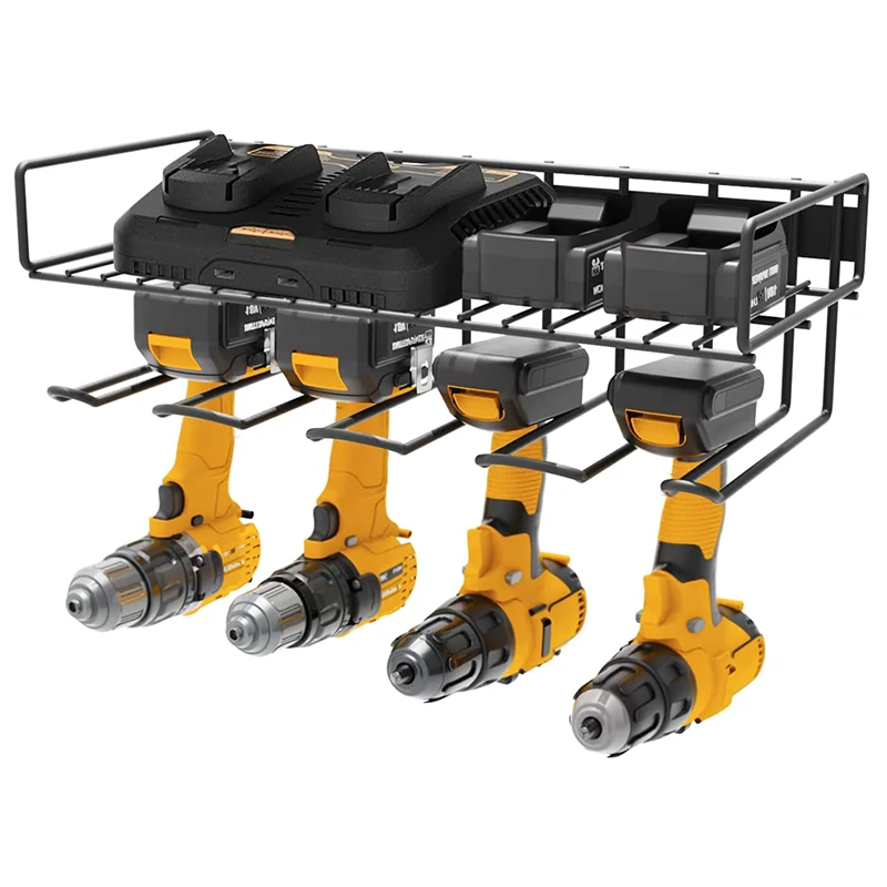 电钻充电站钻头支架壁挂式电动工具收纳架工具架车库存储架