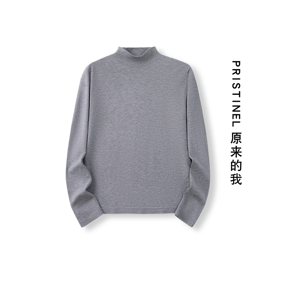 高级感包边内搭羊毛衫半高领纯色保暖秋冬针织舒适长袖百搭女士