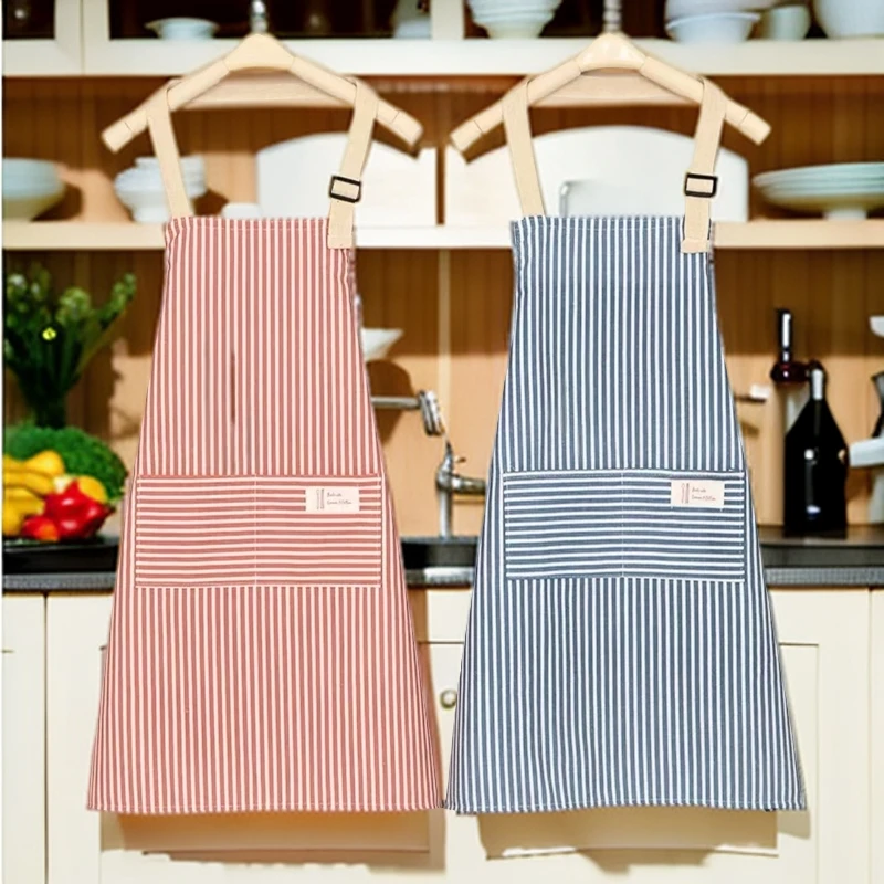 棉麻厨房用舒适透气围裙拍一发二