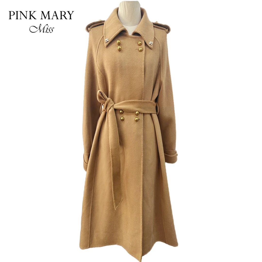 Pink Mary Miss大衣气质双面呢大衣轻奢时尚女士秋冬PMMMW6015