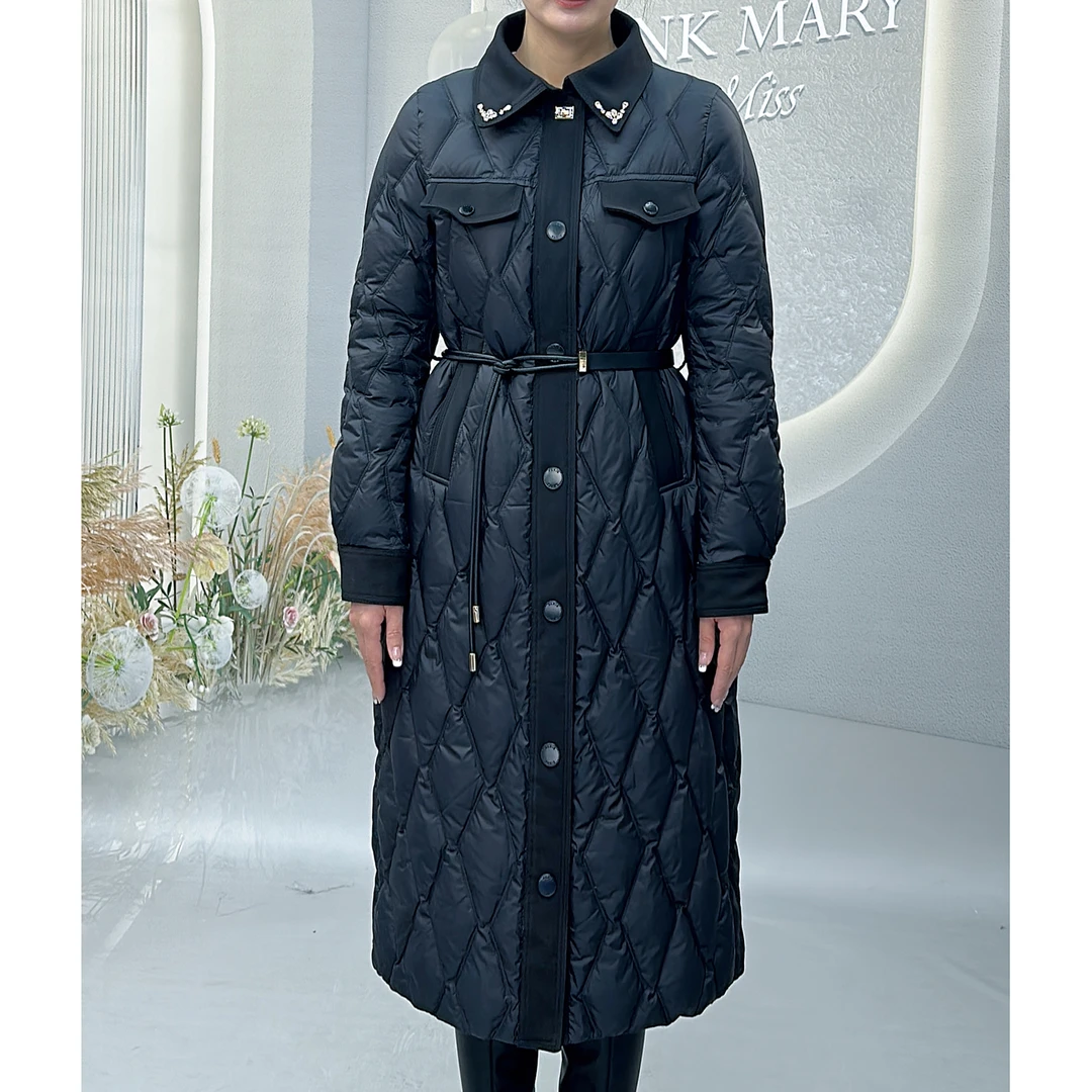 Pink Mary Miss秋冬厚外套加厚女士气质中长款棉外套PMMMW7507