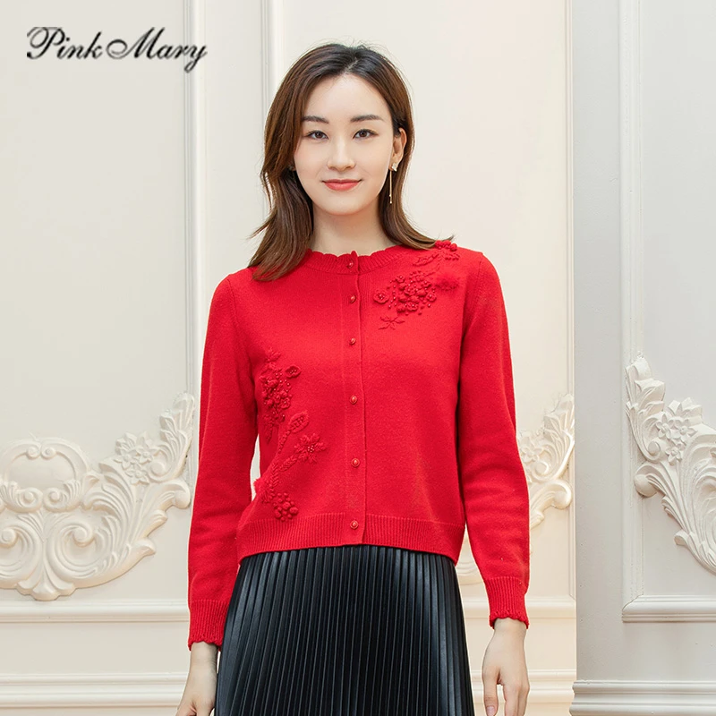 Pink Mary/粉红玛琍秋季修身长袖羊毛衫PMALW9013