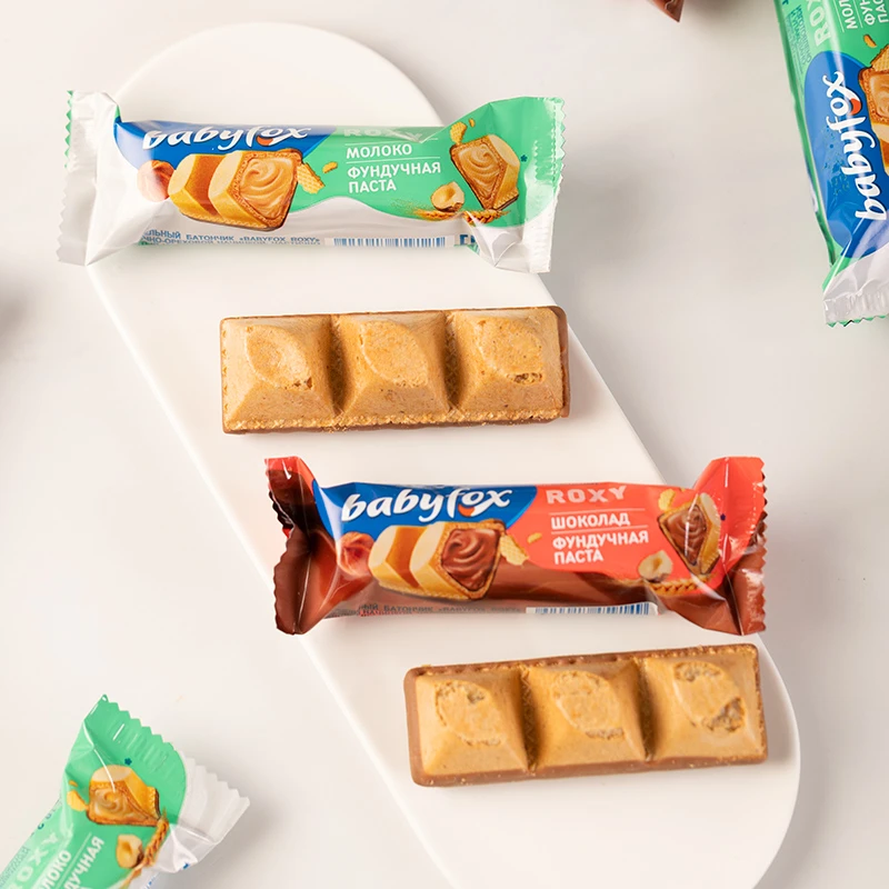 俄罗斯原装进口KDVbabyfox牛奶 榛子酱威化巧克力棒18.2/条*10条