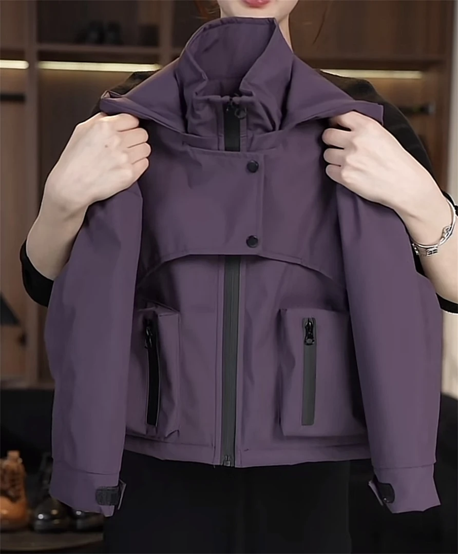 【CW】独特设计 防风防水加绒风衣外套  "假两件风衣 "  WT