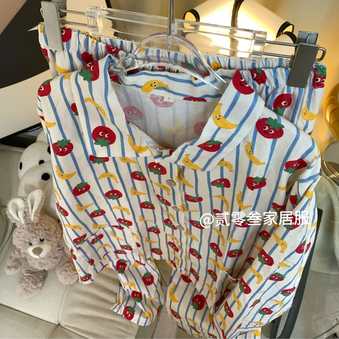 【苹果香蕉】可爱少女加厚德绒保暖睡衣女冬季磨毛厚绒可外穿家居服