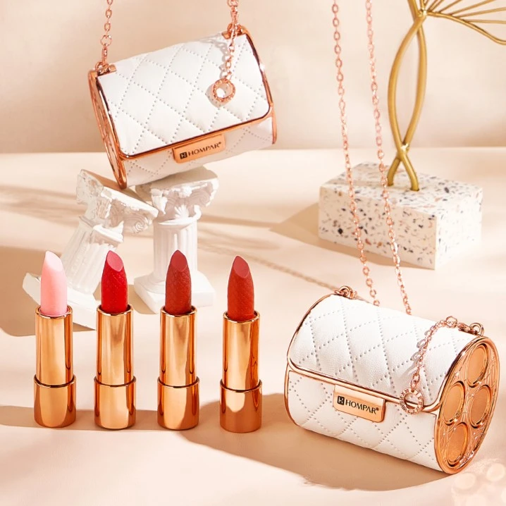 【4支套装】韩贝儿奢宠皮包口红套装 不沾杯不掉色保湿显白防水学生
