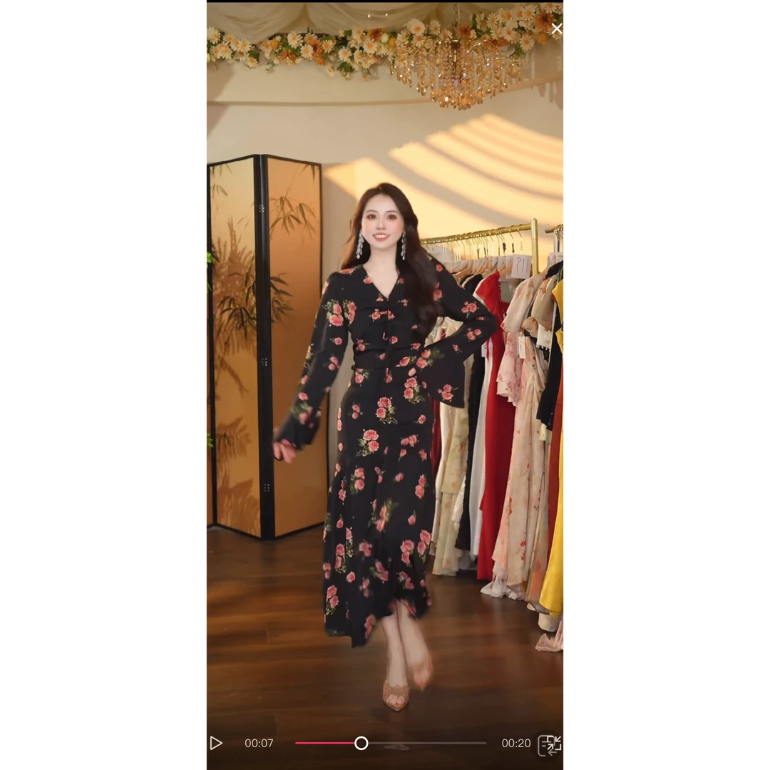 【瑞瑞定制】加州玫瑰 X551-265 连衣裙清仓