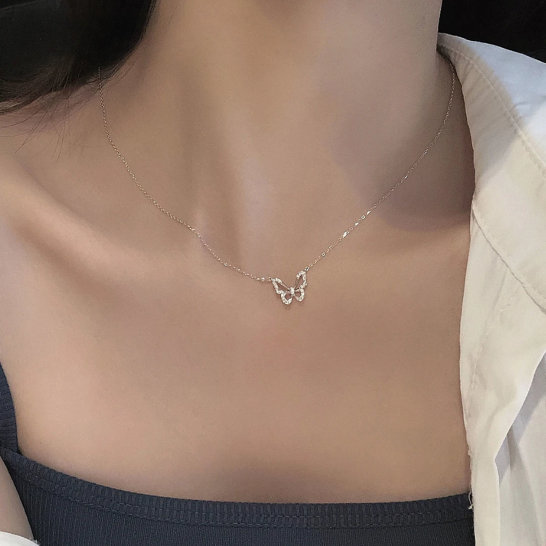 合金项链 蝴蝶项链女ins锁骨链不掉色原宿风高级感小众简约网红欧