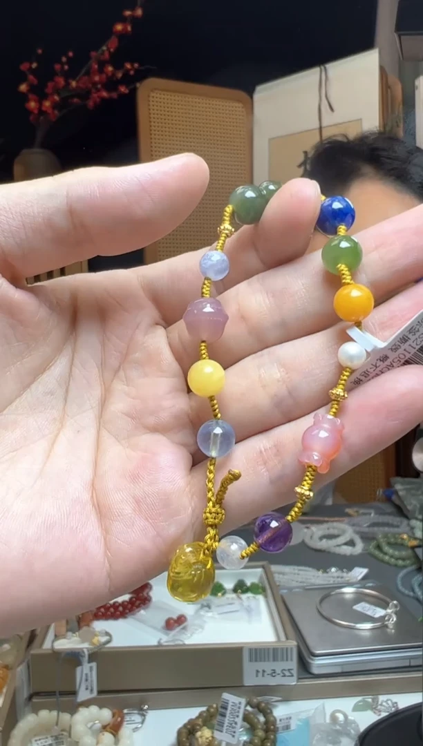 【闪购商品】和田玉手绳未镶嵌和田玉葫芦多宝手绳DIY