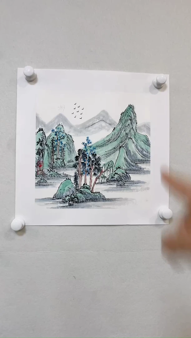 【闪购商品】绘画蓝色山水随机发