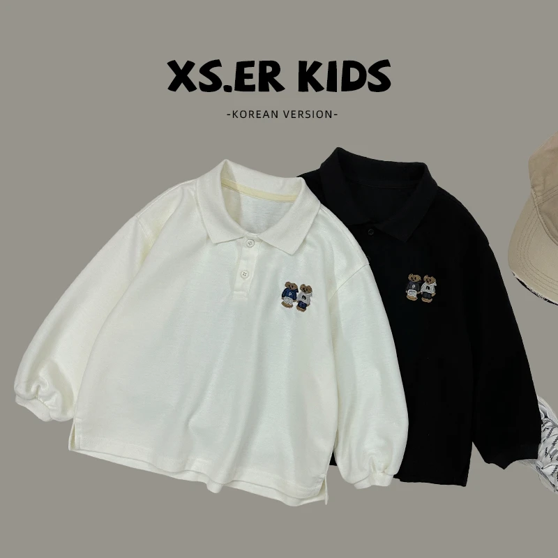 【小首尔】男童韩版洋气简约卫衣春季时尚百搭翻领上衣HBB3590