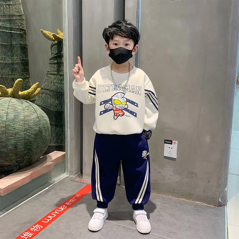 奥特曼衣服男童春装套装儿童春秋新款洋气宝宝卫衣帅小孩运动童装