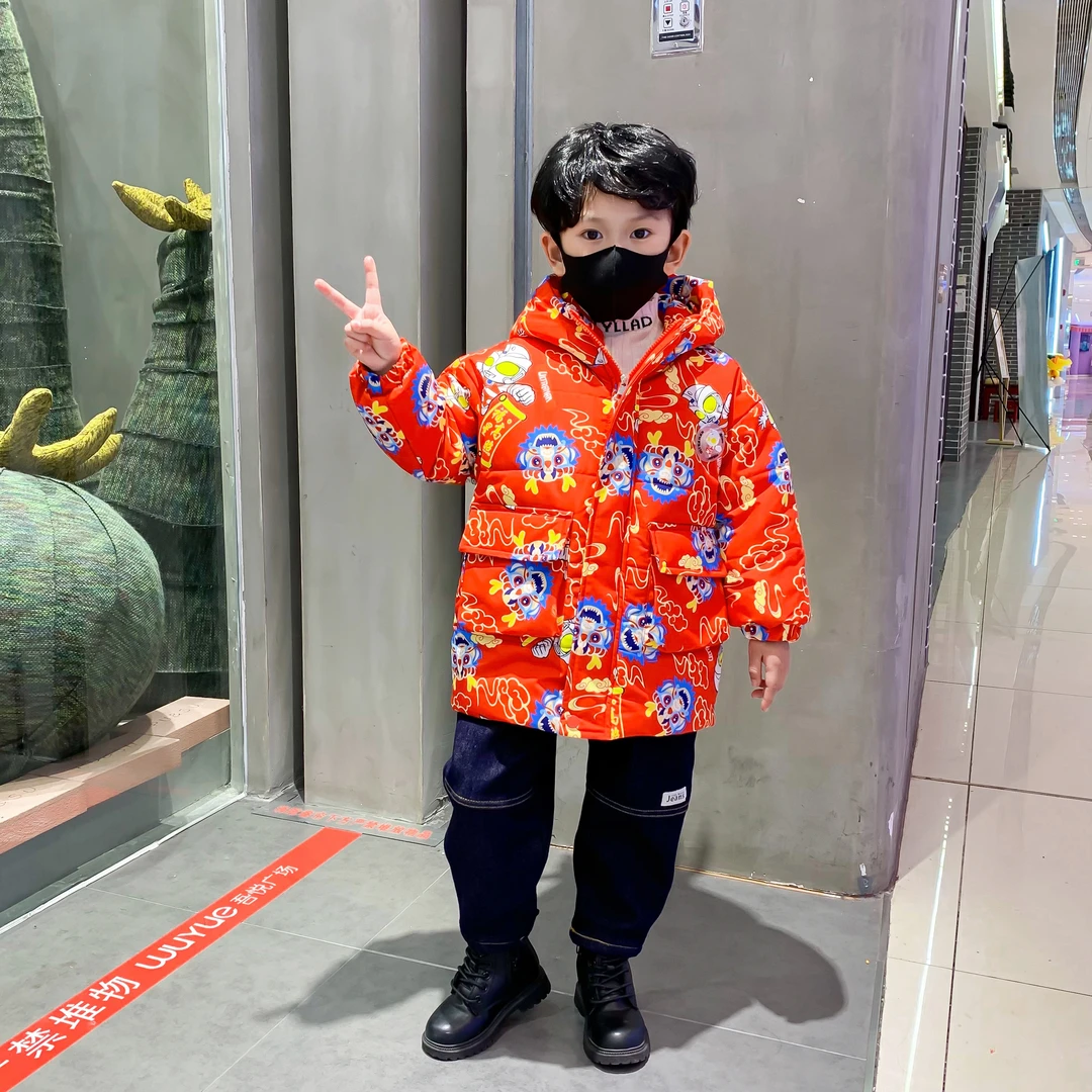 拜年服男童棉服冬季中国风唐装儿童过年喜庆衣服宝宝加厚周岁礼服