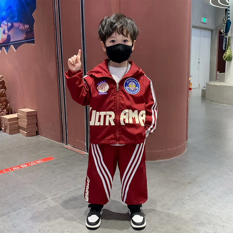 奥特曼衣服男童秋装套装帅气潮宝宝春秋款儿童网红酷帅炸街两件套