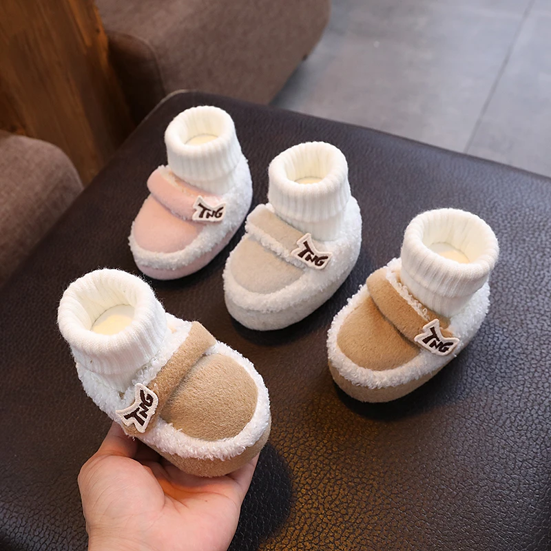 秋冬季加厚加绒棉鞋保暖鞋袜男女宝宝学步婴儿鞋1岁不掉0-6—12月