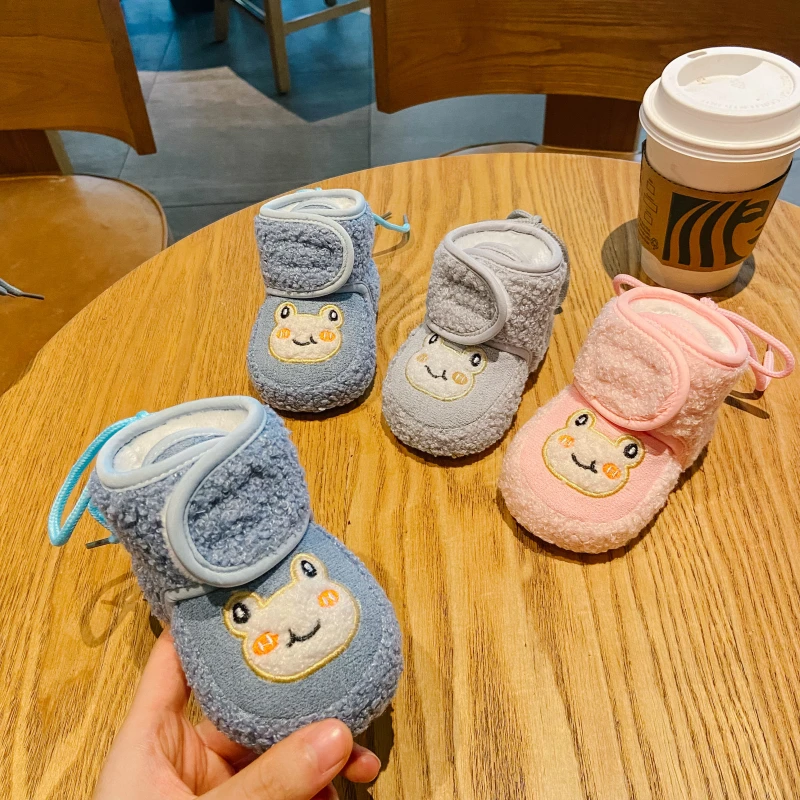婴儿鞋秋冬季1岁加绒加厚保暖棉鞋袜男女宝宝学步鞋不掉0-6—12月