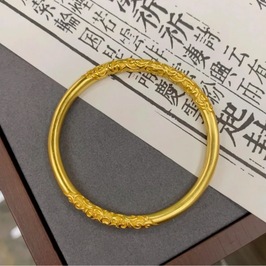 铜合金手镯 精工版卷草纹手镯