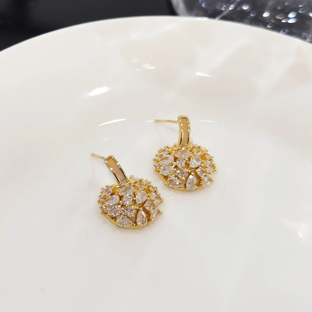 铜合金耳饰 日常镶嵌满钻镶钻PT0136