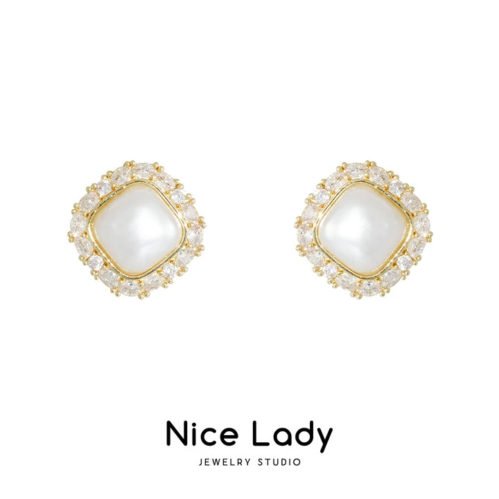 铜合金耳饰 （月月专属）气质白色轻奢时尚百搭法式简约耳环PT0054