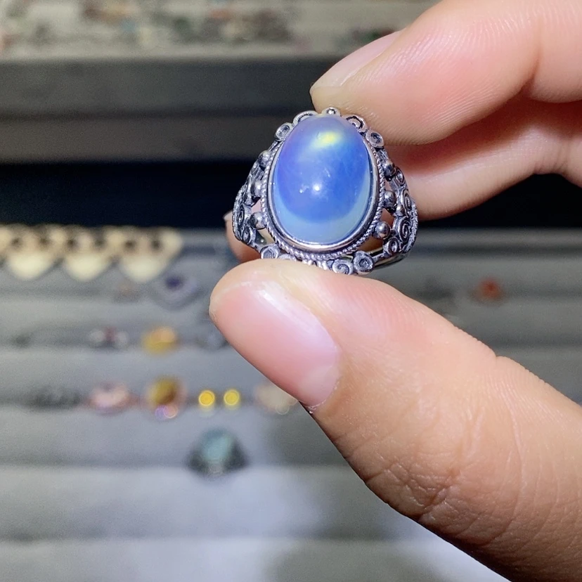 【闪购商品】烟晶戒指银S925镶嵌