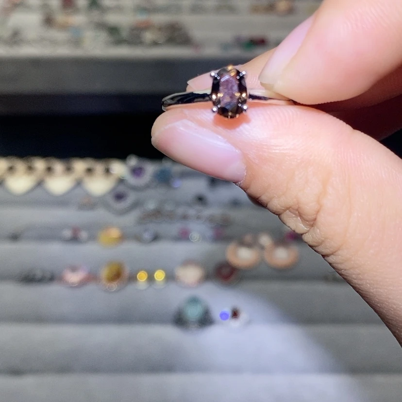 【闪购商品】烟晶戒指银S925镶嵌