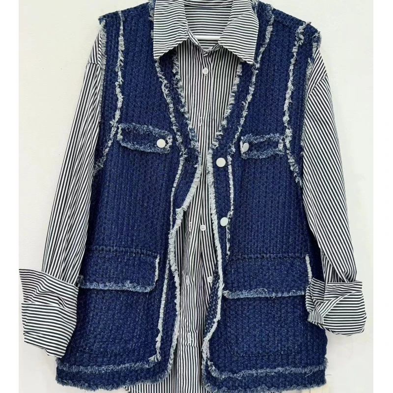 【静静】时尚百搭宽松假两件外套C867