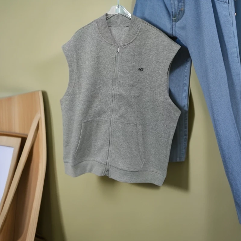 【M8102-灰色】青少年针织马甲