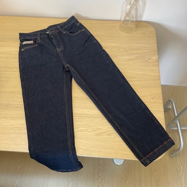 83377高端休闲弹力牛仔裤女显瘦垂感百搭显瘦直筒裤九分烟管长裤