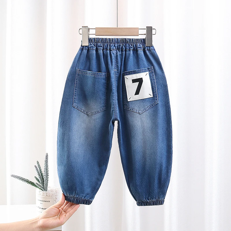 男童春夏季牛仔裤薄款防蚊裤儿童洋气休闲裤女宝宝宽松小童长裤子