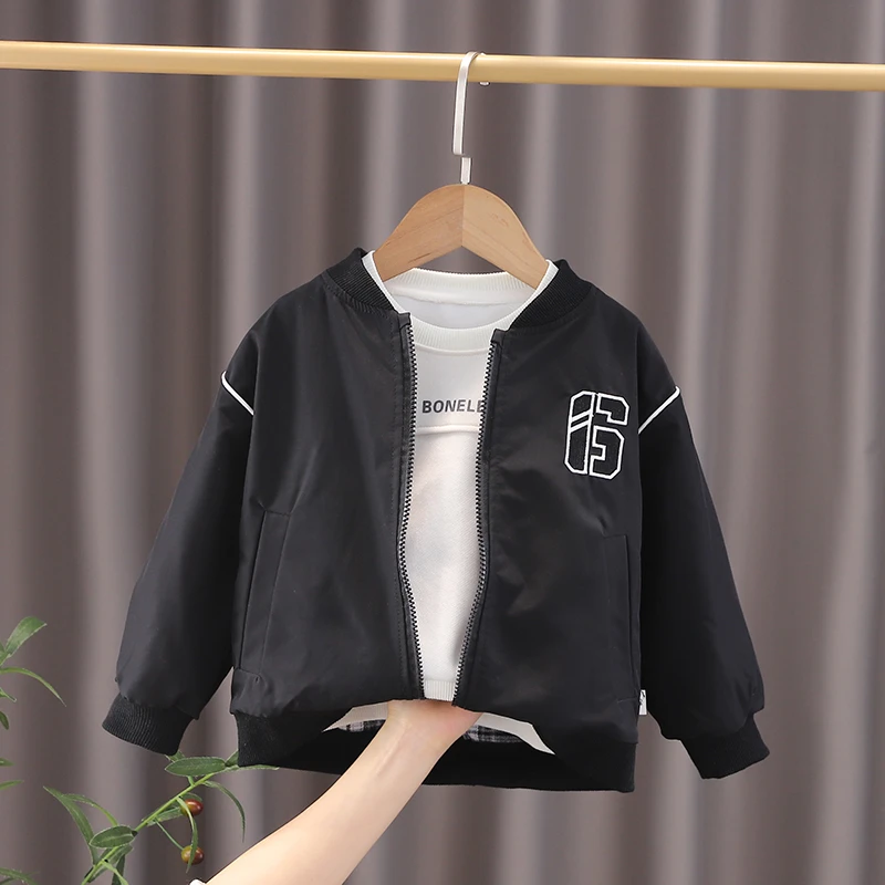 男童两面穿春秋外套韩版儿童洋气夹克衫宝宝休闲上衣童装婴儿秋装