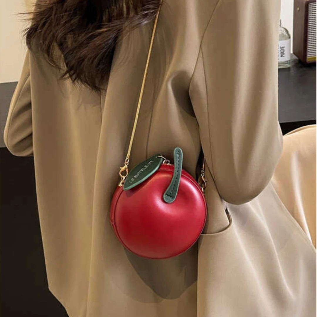 迷你链条小包包女2024新款搞怪苹果上班杂物小挎包今年流行斜挎包