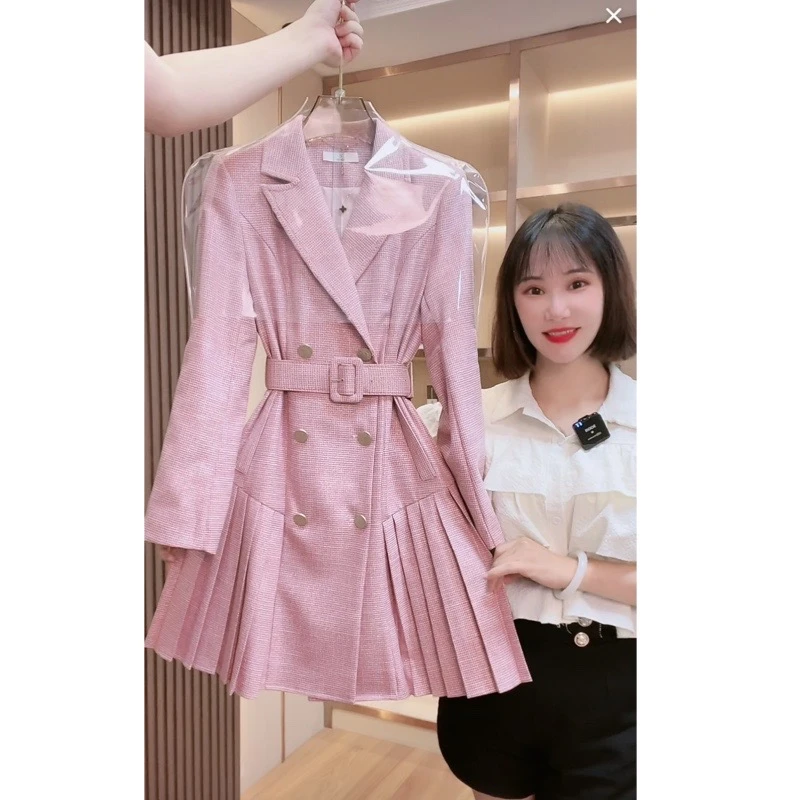 【现货 下午发】206西装连衣裙女秋装2024年气质收腰西装连衣裙