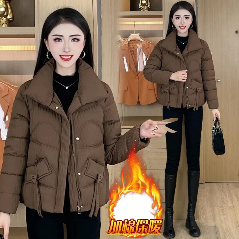 短款立领羽绒棉服女2024冬季新款洋气加厚保暖棉衣时尚显瘦短外套