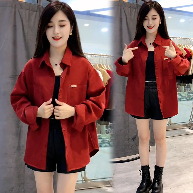 小个子休闲长袖衬衫女士2024年秋季新款时尚宽松显瘦减龄百搭上衣